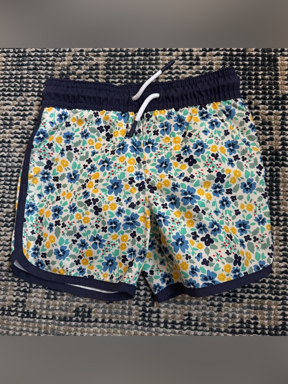 Cat & Jack Navy Blue Floral Swim Shorts 2T